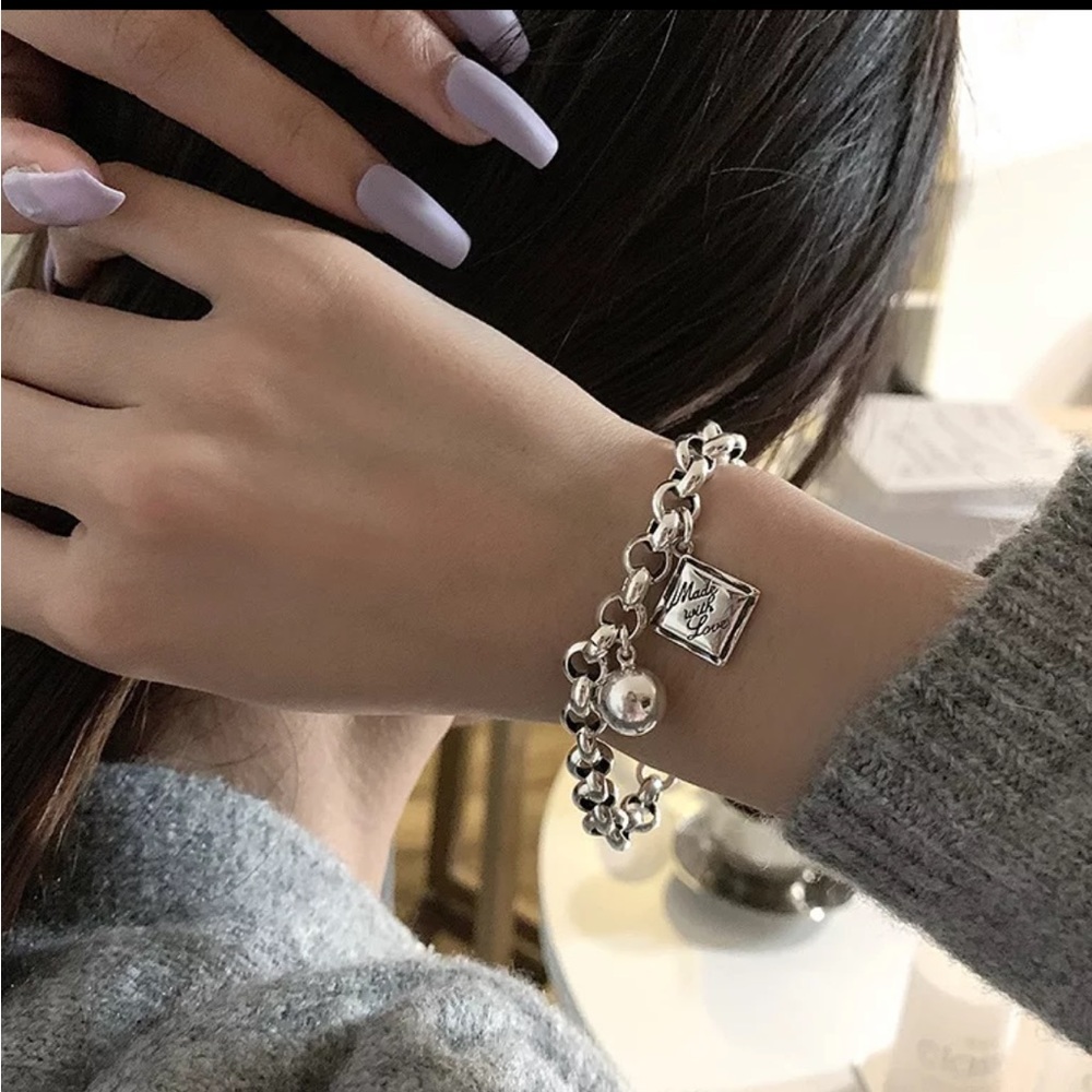 NEW “8” 925 STERLING SILVER HIP HOP PUNCK BRACELET,NICE BRACELET,CUTE BRACELET - Picture 3 of 5